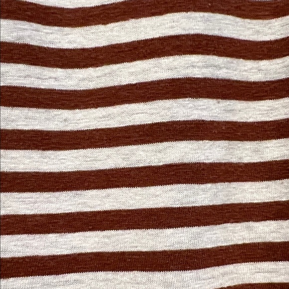 J. Jill Burgundy and White Striped V-Neck Tee - Picture 7 of 11